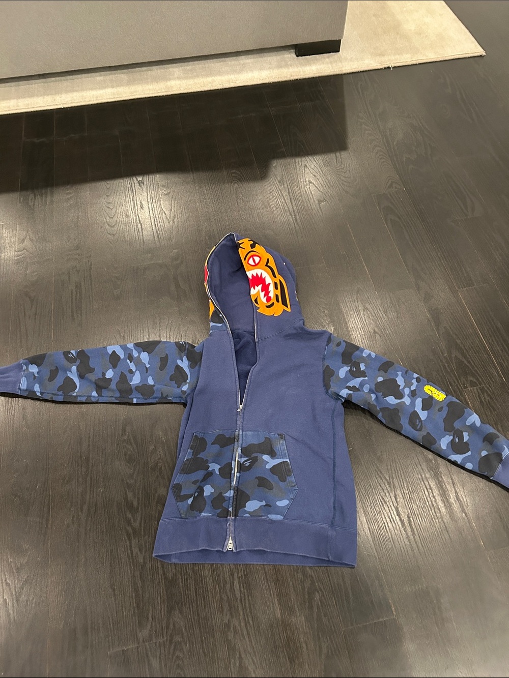 Bape Navy Blue Camo Shark Hoodie for Kids
